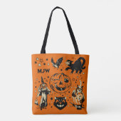 Monogrammierter Retro-Halloween Tasche (Rückseite)