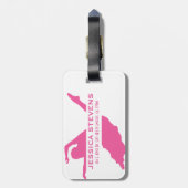 Monogrammierter rosa und weißer Tänzer 2 Gepäckanhänger (Rückseite vertikal)