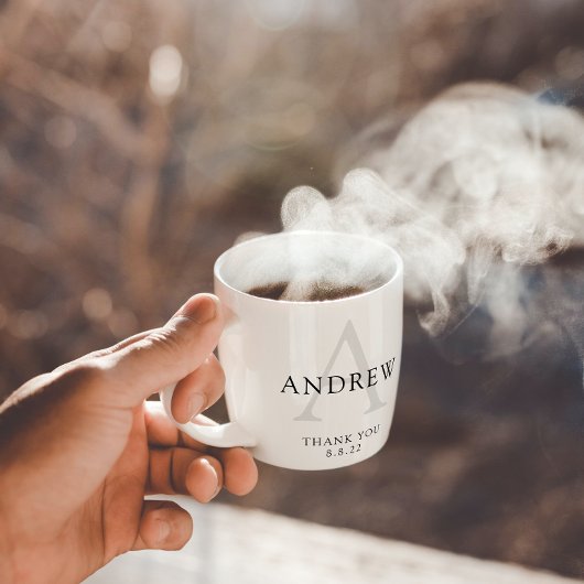 Monogrammierter Trauzeuge-Dankeschön-Becher Kaffeetasse