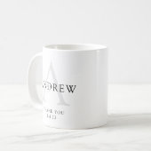 Monogrammierter Trauzeuge-Dankeschön-Becher Kaffeetasse (Vorderseite Links)