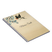 Monogrammierter Vogel und Baum Notizblock (Rechte Seite)