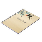 Monogrammierter Vogel und Baum Notizblock (Linke Seite)