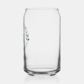 Monogrammierter Wasserfarben-Salbei-Grün-Blattkran Dosenglas (Links)