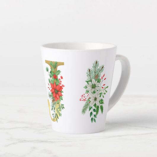 Monogrammierter Xmas Latte Tasse-Gold-Letter Milchtasse (Rechte Ecke)