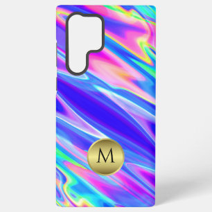 Monogrammiertes abstraktes holografisches Design  Samsung Galaxy Hülle