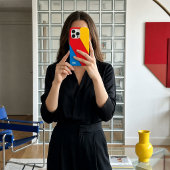 Monogrammiertes Bauhaus-Retro-Mid-Century-Farbenbl Case-Mate iPhone Hülle