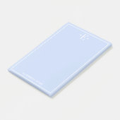 Monogrammiertes Blau Post-it Klebezettel (angewinkelt)