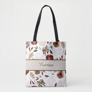 Monogrammiertes Blumen-Tote-Bag Tasche