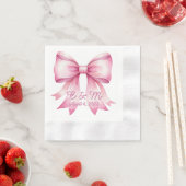 Monogrammiertes Bow Paper Napkins | Hochzeitsempfa Serviette (Beispiel)