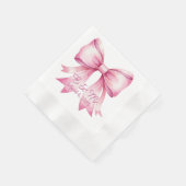Monogrammiertes Bow Paper Napkins | Hochzeitsempfa Serviette (Ecke)