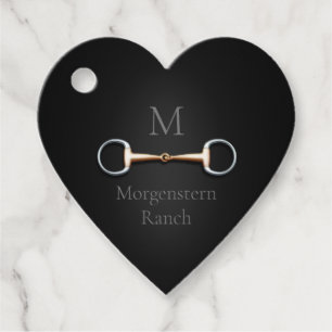 Monogrammiertes Equestrian-Heart-Eggbutt-Trensenge Geschenkanhänger