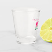 Monogrammiertes ESQ. Ombre Rosa & Grünes Schnapsgl Schnapsglas (Links)