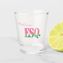 Monogrammiertes ESQ. Ombre Rosa & Grünes Schnapsgl Schnapsglas