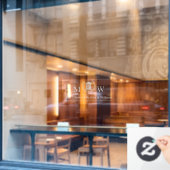 Monogrammiertes Gerichtsgebäude Fensteraufkleber (Café-Fenster)