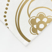 Monogrammiertes Gold & White Floral Paisley Lace Fleecedecke (Ecke)
