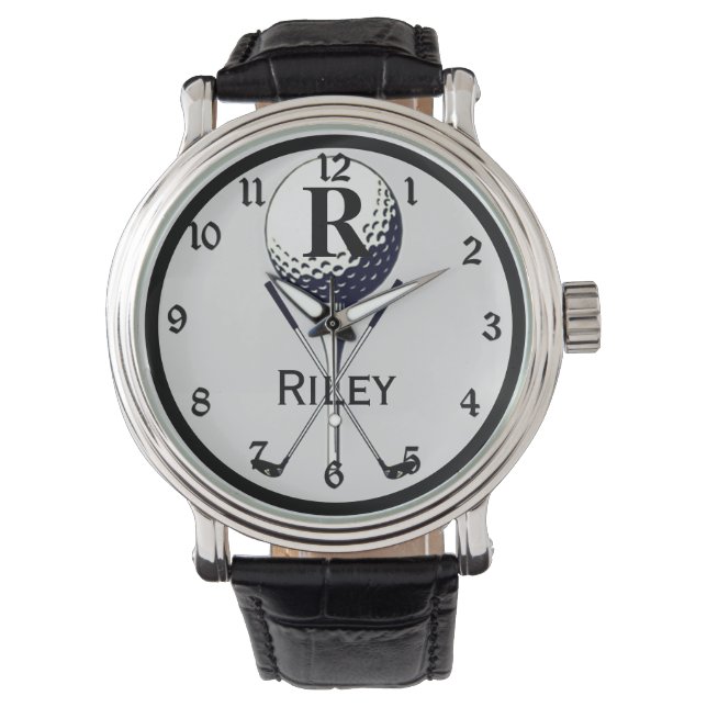 Monogrammiertes Golf-Tee Armbanduhr (Vorderseite)