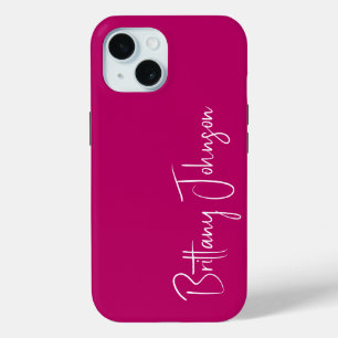 Monogrammiertes heißes Rosa  Case-Mate iPhone Hülle