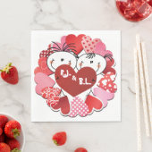 Monogrammiertes Herzpapier Serviette (Beispiel)