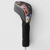 Monogrammiertes modernes Boho-Blumenmuster Golf Headcover (angewinkelt)