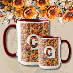Monogrammiertes Mutter Oma Geburtstag Herbst Blume Tasse