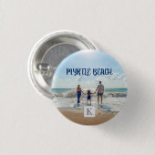 Monogrammiertes Myrtle Beach Souvenir Sand Surf Button (Vorne & Hinten)