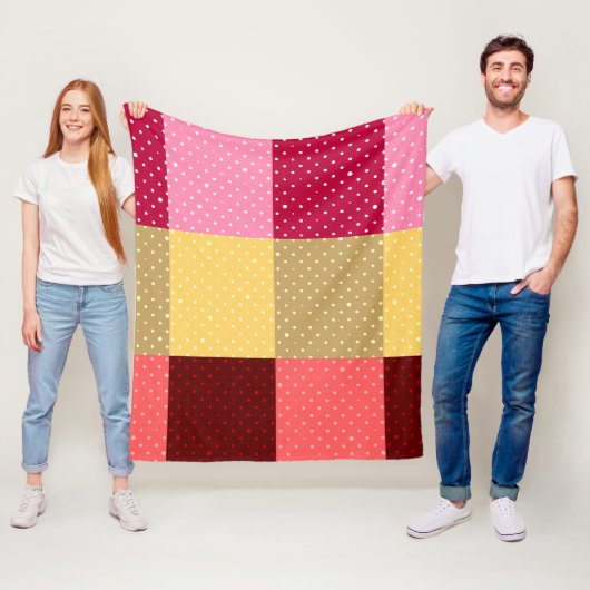Monogrammiertes Polka Dots Muster Fleecedecke (Beispiel)