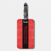 Monogrammiertes Red Imitats Süede Leder Look Gepäckanhänger (Rückseite vertikal)