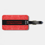 Monogrammiertes Red Imitats Süede Leder Look Gepäckanhänger (Rückseite horizontal)
