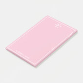 Monogrammiertes Rosa Post-it Klebezettel (angewinkelt)