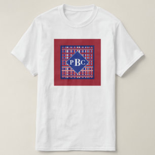 Monogrammiertes Rot-Weiß-Blau-Karo-Patriot T-Shirt