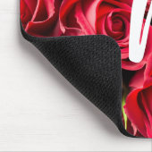 Monogrammiertes rotes Rosen-Mauspad Mousepad (Ecke)