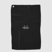 Monogrammiertes Schwarz Chic Golfhandtuch (Vorderseite)