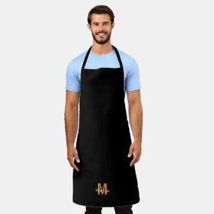 Monogrammiertes Schwarz Chic Schürze