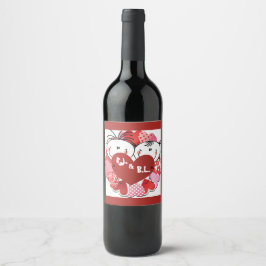 Monogrammiertes Set für Lebensmittel und Getränke Weinetikett