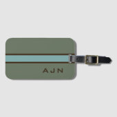 Monogrammiertes staubgrünes Gepäckanhänger (Vorderseite (Horizontal))
