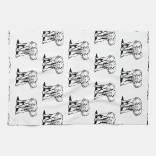 Monogrammiertes süßes schwarzes Elefanten-Linienze Handtuch