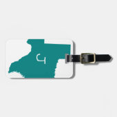 Monogrammiertes Türkises Texas Gepäckanhänger (Vorderseite horizontal)
