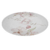 Monogrammiertes Wasserfarben-Blumen-Schneidbrett Schneidebrett (Ecke)