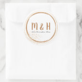 Monogrammkreis Gold mit Glitzer Runder Aufkleber (Tasche)