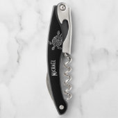 Monogrammküste aus Schwarz-Weiß-Schildkröten Kellnermesser (Rückseite)