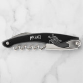 Monogrammküste aus Schwarz-Weiß-Schildkröten Kellnermesser (Rückseite)