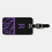 Monogrammlila Zebra-Streifen-Gepäck-Umbau Gepäckanhänger (Vorderseite horizontal)