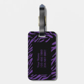Monogrammlila Zebra-Streifen-Gepäck-Umbau Gepäckanhänger (Rückseite vertikal)
