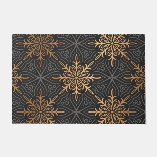 MonogrammluxusgoldMandala Muster Fußmatte (Vorderseite)