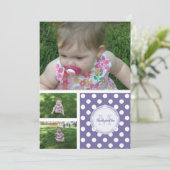 Monogrammm: 3 Bilder: P & W Polka-dot-Einladung Einladung (Stehend Vorderseite)