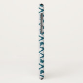 Monogrammm| Amadora Blaues Muster Case-Mate iPhone Hülle (Hinten/Links)