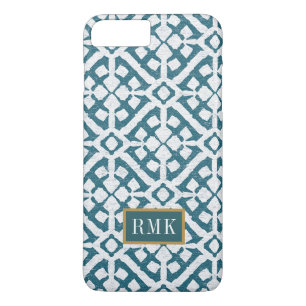 Monogrammm Amadora Blaues Muster Case-Mate iPhone Hülle