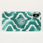 Monogrammm | Aquamarine Motif IV Case-Mate iPhone Hülle (Rückseite (Horizontal))