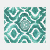 Monogrammm | Aquamarine Motif IV Fleecedecke (Vorderseite (Horizontal))