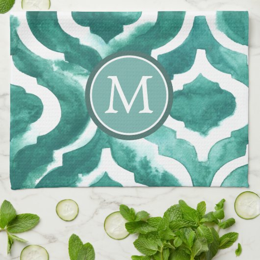 Monogrammm | Aquamarine Motif IV Handtuch (Gefaltet)